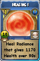 Wizard101 Cantrips spell card: Healing I, Spell ID 11142