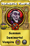 Wizard101 Myth spell card: Demimortal Vampire, Spell ID 11155