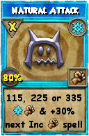 Wizard101 Ice spell card: Natural Attack, Spell ID 11158