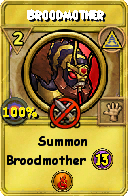 Wizard101 Myth spell card: Broodmother, Spell ID 11163