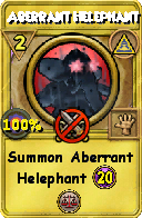 Wizard101 Myth spell card: Aberrant Helephant, Spell ID 11167