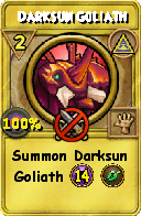 Wizard101 Myth spell card: Darksun Goliath, Spell ID 11169