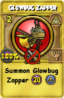 Wizard101 Myth spell card: Glowbug Zapper, Spell ID 11170