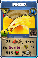 Wizard101 Cantrips spell card: Phoenix, Spell ID 11176