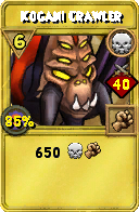 Wizard101 Death spell card: Kogani Crawler, Spell ID 11183