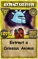Wizard101 Myth spell card: Extract Colossus, Spell ID 11185