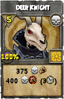 Wizard101 Death spell card: Deer Knight, Spell ID 11200