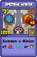 Wizard101 Balance spell card: Spectral Minion, Spell ID 11203