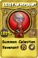 Wizard101 Myth spell card: Celestian Revenant, Spell ID 11206