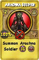 Wizard101 Myth spell card: Arachna Soldier, Spell ID 11210