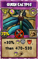 Wizard101 Storm spell card: Queen Calypso, Spell ID 11233