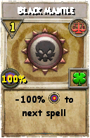Wizard101 Balance spell card: Black Mantle, Spell ID 11237