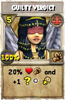 Wizard101 Balance spell card: Guilty Verdict, Spell ID 11245