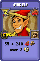 Wizard101 Fire spell card: Fire Elf, Spell ID 11246