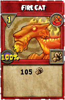 Wizard101 Fire spell card: Fire Cat, Spell ID 11247