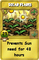 Wizard101 Gardening spell card: Solar Flares, Spell ID 11249