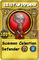 Wizard101 Myth spell card: Celestian Defender, Spell ID 11276
