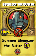Wizard101 Myth spell card: Ebenezer the Butler, Spell ID 11282