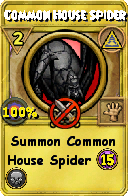 Wizard101 Myth spell card: Common House Spider, Spell ID 11285