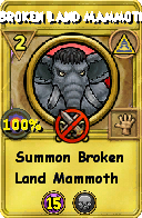Wizard101 Myth spell card: Broken Land Mammoth, Spell ID 11287