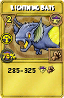 Wizard101 Storm spell card: Lightning Bats, Spell ID 11309