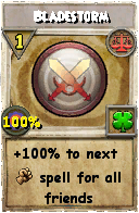 Wizard101 Balance spell card: Bladestorm, Spell ID 11315