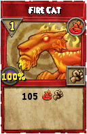 Wizard101 Fire spell card: Fire Cat, Spell ID 11317