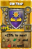 Wizard101 Sun spell card: Sun Trap, Spell ID 11318
