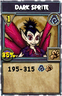 Wizard101 Shadow spell card: Dark Sprite, Spell ID 11319