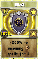 Wizard101 Star spell card: Brace, Spell ID 11337