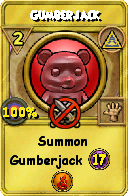 Wizard101 Myth spell card: Gumberjack, Spell ID 11350