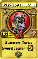 Wizard101 Myth spell card: Jorda Swordbearer, Spell ID 11351