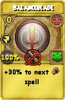 Wizard101 Balance spell card: Balanceblade, Spell ID 11369