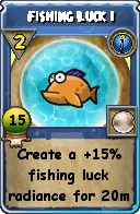 Wizard101 Cantrips spell card: Fishing Luck I, Spell ID 11371