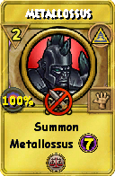 Wizard101 Myth spell card: Metallossus, Spell ID 11376