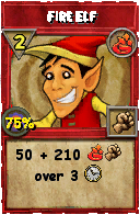 Wizard101 Fire spell card: Fire Elf, Spell ID 11394