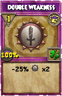 Wizard101 Storm spell card: Double Weakness, Spell ID 11396