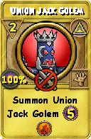 Wizard101 Myth spell card: Union Jack Golem, Spell ID 11409
