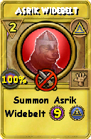 Wizard101 Myth spell card: Asrik Widebelt, Spell ID 11413