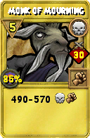 Wizard101 Death spell card: Monk of Mourning, Spell ID 11416