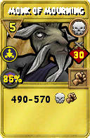 Wizard101 Death spell card: Monk of Mourning, Spell ID 11417