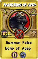 Wizard101 Myth spell card: False Echo of Apep, Spell ID 11419
