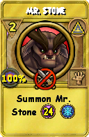 Wizard101 Myth spell card: Mr. Stone, Spell ID 11421