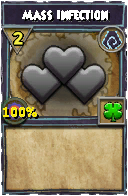 Wizard101 Shadow spell card: Mass Infection, Spell ID 11423