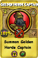 Wizard101 Myth spell card: Golden Horde Captain, Spell ID 11424