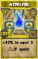 Wizard101 Myth spell card: Mythic Fuel, Spell ID 11438
