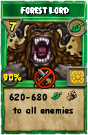 Wizard101 Life spell card: Forest Lord, Spell ID 11461