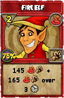 Wizard101 Fire spell card: Fire Elf, Spell ID 11466