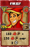 Wizard101 Fire spell card: Fire Elf, Spell ID 11467