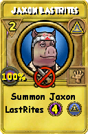 Wizard101 Myth spell card: Jaxon LastRites, Spell ID 11474
